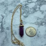 Amethyst Purple Stone Soul Sister Gold Necklace Photo 9