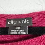 City Chic  Burgundy Boat Neck Slouchy Sweater Womens 16 Boho Casual Oversized Photo 1