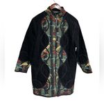 Vintage Handmade Quilt Jacket Reversible Quilted size large black boho Photo 1