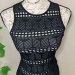 Windsor  Black Lace Crochet Swim Coverup Dress New Photo 2