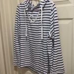 Old Navy long sleeve light weight hoodie. White with navy stripes. Size XXL. Photo 2