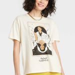 Netflix NWT Jerry Leigh School of Good & Evil Agatha Beige Shirt Sz Large Graphic‎ Print Photo 0