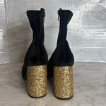 Betsey Johnson Matcha Bootie Black Gold Women's velvet platform Ankle Boots 7.5M Size 7.5 Photo 7