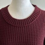 SO Burgundy Cable Crew Neck Long Sleeve Sweater Size L Photo 2