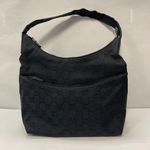 Gucci Black GG Canvas Hobo Bag w/ Leather Trim - Preowned Photo 0