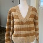 Saunders Collective RTR chunky striped sparkle neutral sweater size small Photo 10