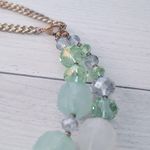 Vintage Necklace Light Green & Light Blue Tones Chunky Statement Photo 5