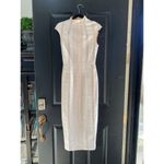 Misha Collection Milk White Beige Striped Chiara Lace Midi Dress Size Small Photo 2