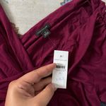 Ann Taylor LOFT Elegant Burgundy Asymmetric Ruched Off-Shoulder Top NWT Medium Photo 4