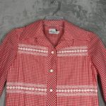 Henry Lee Dress Womens 6 Red‎ White Gingham Plaid Sheath Preppy Picnic Casual Red Photo 3