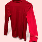 Eddie Bauer Cute cranberry red ribbed turtleneck top stretchy good quality Photo 0