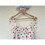 ZARA  Floral Tie Strap Linen Blend Slit Midi Dress Smock L Beach Resort Vacation Photo 8