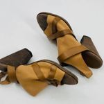 OTBT Women's Delhi Suede Leather Strappy Cone Heels Sandal Tan Size 7.5 Photo 6