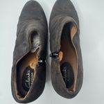 Clarks  Society Gown Pewter Suede Ankle Booties Size 8M Photo 3