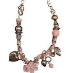 Paparazzi Charming Pink Charm‎ necklace and earrings with Heart Pendant  R-50 Photo 4