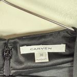 Carven Black Structured Square Neckline Puff Sleeve Silk Mini Dress Size 6 Photo 5