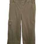 Spanx Womens Olive Green Stretch Twill Cropped Wide Leg Pants Size Large 20686q Photo 0