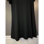 SO  T-Shirt Dress Women’s Large Black Ribbed Knit Stripe Neck Short Sleeve Mini Photo 2