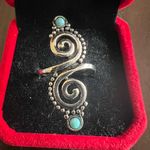 Women’s Stainless Steel Silver Simulated Faux Turquoise Ring Size 7 New Photo 1