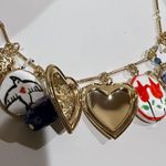 Atterri | Heart Locket Necklace w/ Vintage Ceramic Charms & Angelic Accents Gold Photo 5