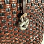 Brighton  Brown Leather Basket Weave‎ Design Tote Handbag Purse Vintage Photo 9