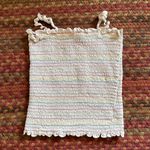 Royalty For Me ROYALTY WHITE SMOCKED RAINBOW STRIPE CAMI TOP Photo 0