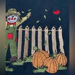 Mountain Lake  Black Long Sleeve Tee with Fall Design Photo 4