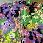 Elie Tahari  floral jacket‎ coat multicolor yellow purple snap front duster M C14 Photo 5