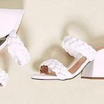 Schutz  Elida Braided Slide Sandals in White Leather size 8.5 Photo 0