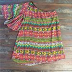Judith March Anthropologie Bohemian One Shoulder Asymmetrical Dress ~ Size L 💚🍄 Photo 4
