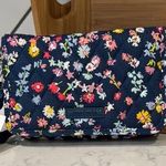 Vera Bradley blue scattered flowers phone wristlet crossbody wallet cottagecore Photo 0