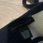 Joan Vass  Blue and Cream Colorblock Sweater Photo 1