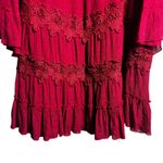 Indigo Soul Burgundy Lace Trim Tiered Ruffle Dress 2X Red Size undefined Photo 3