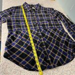 We The Free  Going Back to Harvard Long Sleeve Blue Plaid Flannel Button Top S Photo 5
