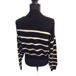 H&M Black white Striped Cropped Sweater Soft Mock Turtleneck Medium M Oversized Photo 1