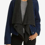 Bagatelle Women's Blue Removable Knit Drape Collar Denim Jacket Size S Photo 0