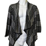 Say What? Lightweight Black Grey Cardigan Women's Size Medium Waterfall Office‎ AOC-B Photo 0