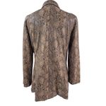 Cigliano brown snakeskin Faux Leather Vegan long blazer fully lined Sz 12 Photo 1