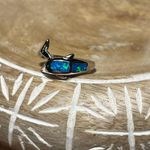 Blue Opal 925 Sterling Silver Dolphin Ring Photo 3