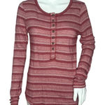 Lucky Brand Shirt Womens Small Red White Stripe Geometric Print Casual Everyday Photo 0