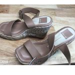 Dolce Vita Aldona Wedge Heel Sandal Women's 5.5 Gray Leather Ankle Buckle Strap Photo 4