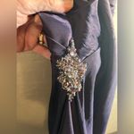 Maggie Sottero Flirt Strapless Purple Embellished Ruched Gown rhinestones& amber Size 10 Photo 7