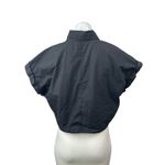 Banana Republic Women's Black Drop Shoulder Tie Button Up Crop Shirt Top Size L Photo 1