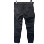 Madewell Skinny Skinny Waxed Coated Moto Jeans Black Ankle Zip Size 29 BO141 Photo 3