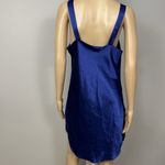 Vintage Barbizon Blue Satin Chemise Slip Dress Size Large Shiny Silky Nighty Photo 6