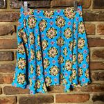 Flying Tomato  Blue Neon Floral Print Stretchy Mini Skirt Women's Size Small Photo 0