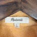 Madewell Womens Large Shirt Jacket Herringbone Orange Oversized Shacket Utility Photo 1
