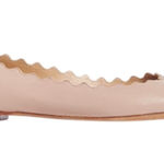 Chloé Chloe NIB Lauren Leather Scalloped Flats in Pink Tea Size 40 Photo 0