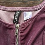 Divided  by H&M Velvet Front Zip Long Sleeve Dress Eggplant 6 Photo 1