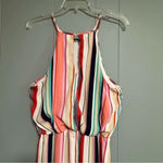 Bailey blue Multicolor Striped Sleeveless High Low Dress with Ruffle Size XL Photo 2